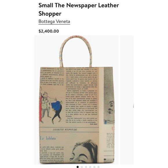 Bottega Veneta Small The Newspaper Leather Shopper Bag - Picture 16 of 16